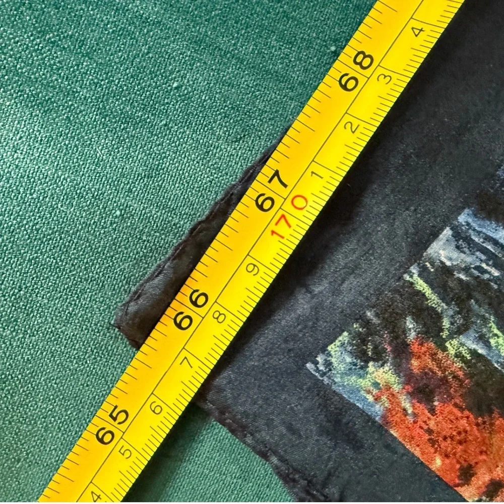 Van Gogh Starry Night Silk Scarf Blue Yellow Rectangular‎ Art Print Wrap